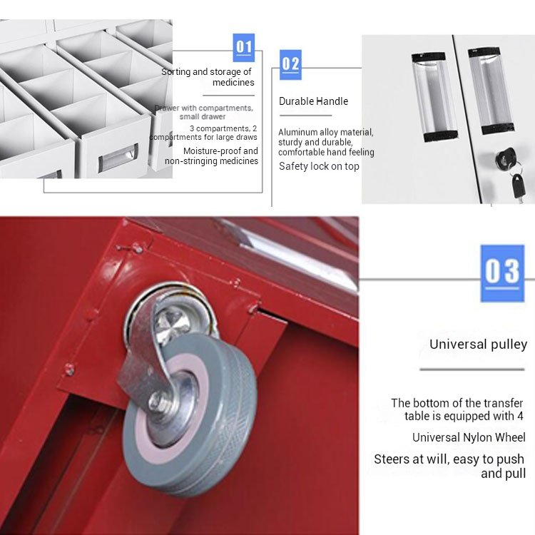 Mobile herb storage cabinet with heavy duty nylon casters