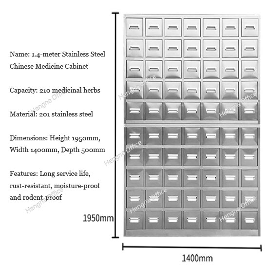 Stainless Steel Chinese Medicine Cabinet 