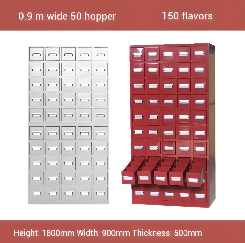 50 hoppers storage unit