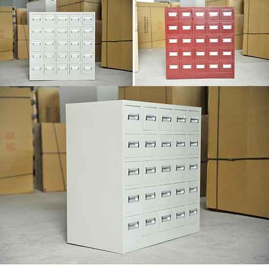 Multi-Drawer Steel Apothecary Cabinet