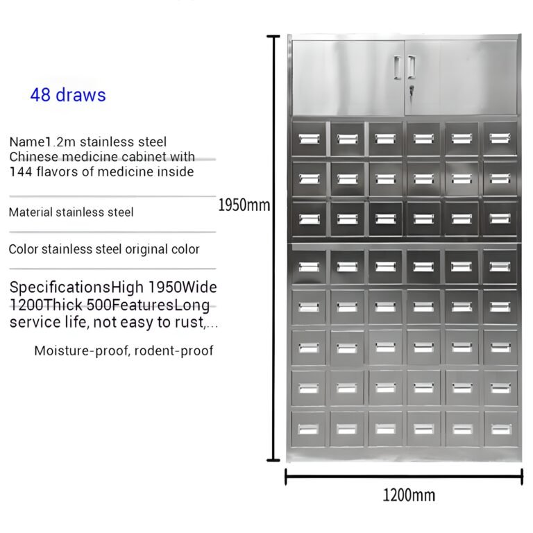 48-Drawer Stainless Steel Herb Storage Cabinet | Moisture-Proof & Rust-Resistant