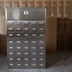 Industrial 201 Stainless Steel Herbal Dispensary Cabinet with 36 Drawers for TCM Practitioners