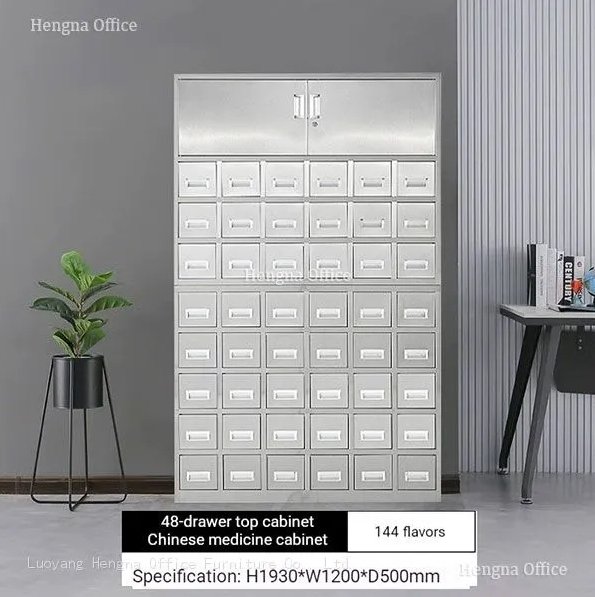Chinese Medicine Clinic Dispensary Moisture Proof 48 Drawer 144 Herb Capacity Rust Resistant 201 Stainless Steel